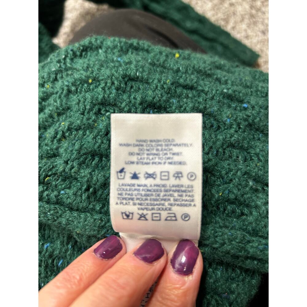 Lands' End Women's Green Cable Knit Turtleneck Sweater; Size M - Picture 7 of 8